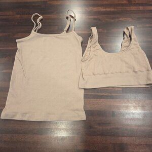Skims Ribbed Adjustable Tank and Sports Bra S/M